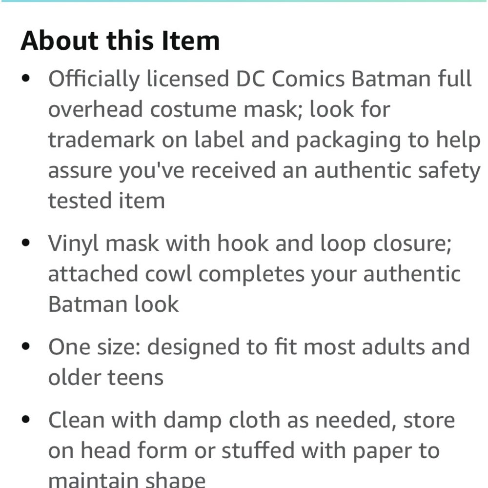 New Halloween Batman Mask - Picture 5 of 5
